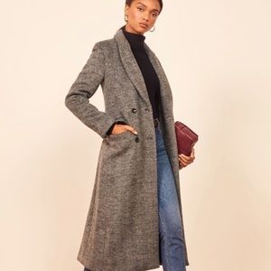 Reformation Wool York Coat Herringbone